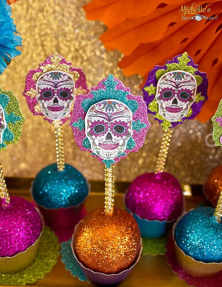 Day of the Dead Candy Apples with Toppers