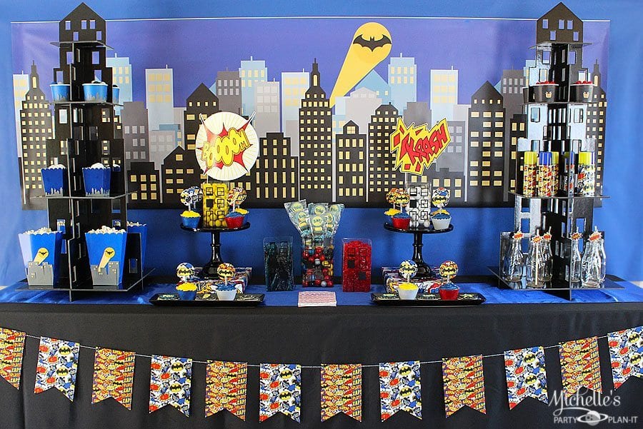 Batman Themed Birthday Party Decorations Tableware Comics Childrens  Superheroes