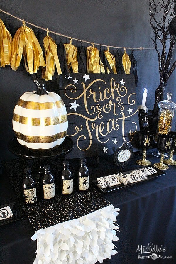 Black and Gold Halloween Party Ideas - Michelle's Party Plan-It