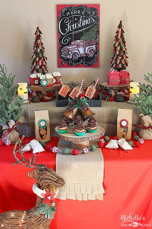 Easy Rustic Christmas Party Decor and Dessert Table - Michelle\'s ...