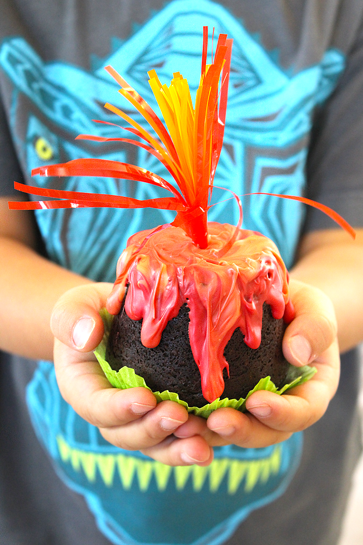 Dinosaur Play Date Volcano Cupcakes