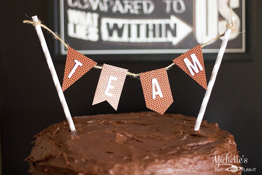 Vintage Football Party Cake Topper