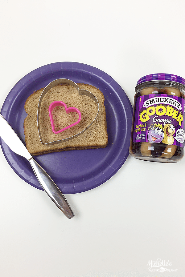 Heart PB & J Sandwiches