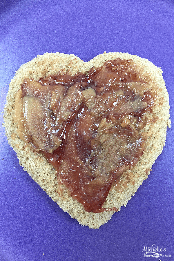 Heart PB & J Sandwiches