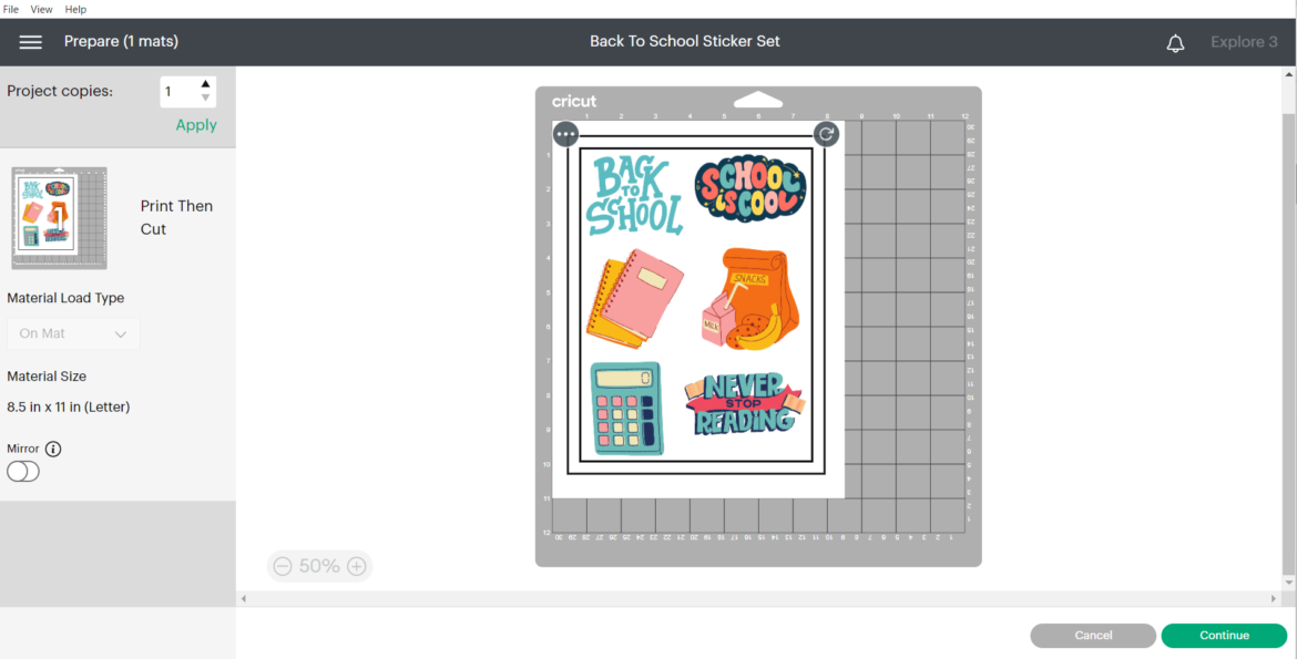 Back To School Stickers with Cricut - Michelle's Party Plan-It