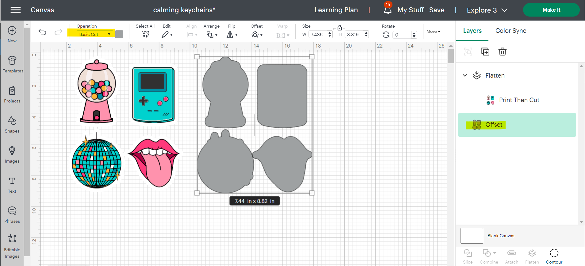 Sublimation on sublimation keychains using Cricut design space: dimensions  are below :) 