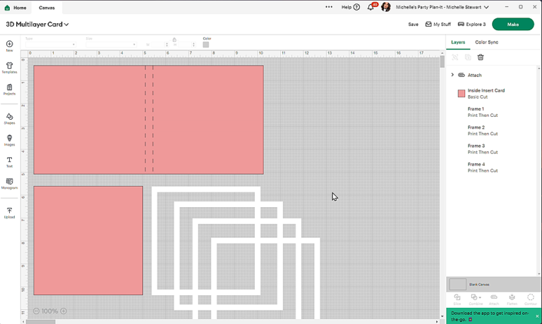 How to Make a 3D Multi-Layer Card with Cricut - Michelle's Party Plan-It
