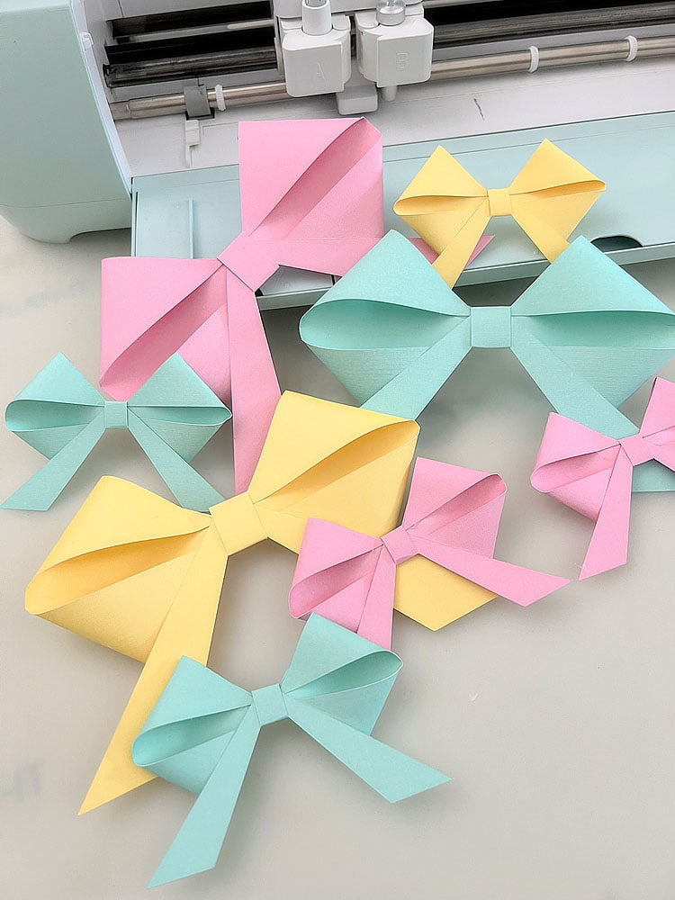 paper bows made with cricut